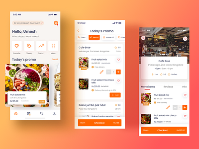 Food Delivery App Design 3d app app design app designer app development application branding design food app food app design icon illustration mobile app design shadows typography ui ux vector