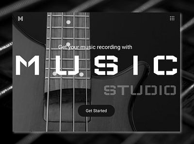 Landing page for music studio web app design figma flat minimalist typography ui web