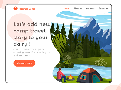 Travel camp web app design figma flat illustration minimal minimalist ui vector web website