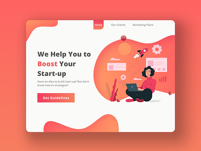 Startup Guidelines Concept concept design figma flat illustration marketing minimalist startup ui web webdesign website
