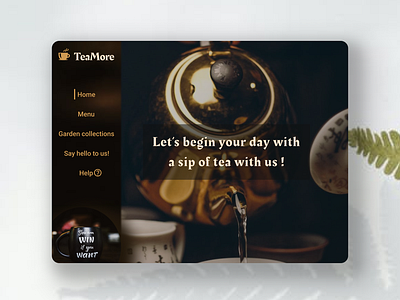 TeaMore web app design