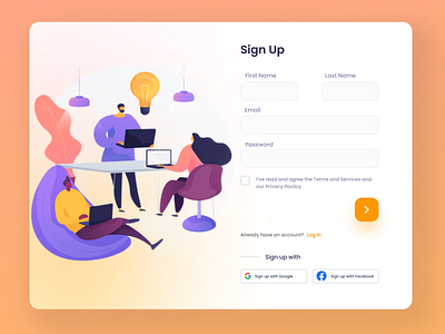 Sign up page web concept concept dailyui dailyuichallenge figma flat graphicdesign illustrations minimal signup ui ui design web web design web ui