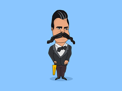 Friedrich Nietzsche Vector Illustration