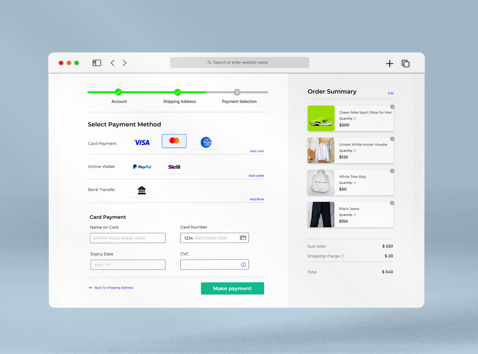 Credit Card Checkout Page - Daily Ui : 002 by Manish Gurung on Dribbble