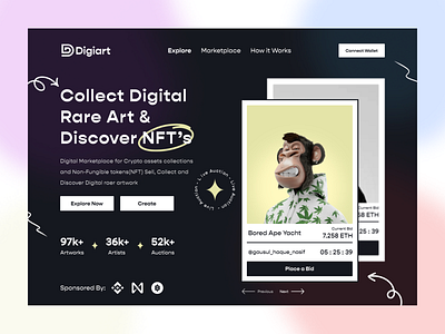 Digiart - NFT Marketplace Web Dark Version