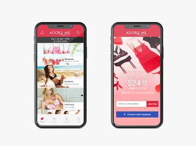 Adore Me - Mobile App branding layout mobile ui