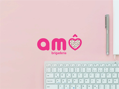 Amô Brigaderia brand branding cake candy chocolate cute design graphic design idenity logo logotype pink