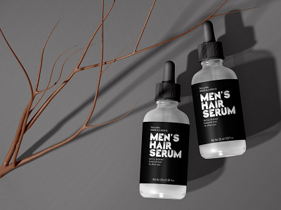 Men's Hair Serum Label Design