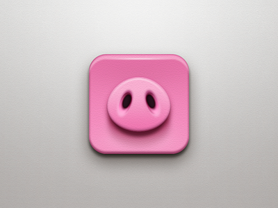 Piggy app icon photoshop pig pink simple texture