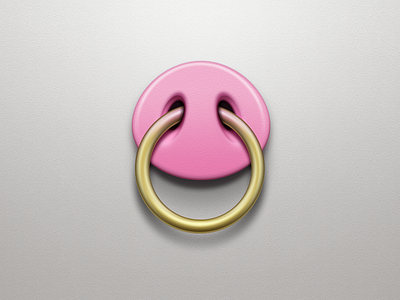 Snout Ring gold icon illustration photoshop pig pink ring snout