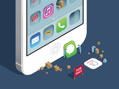 iOS 7 moves in illustration ios7 iphone iso 7 isometric moving vector