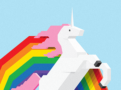 Simple Unicorn 3d blocks geometric happiness illustration rainbow simple unicorn vector