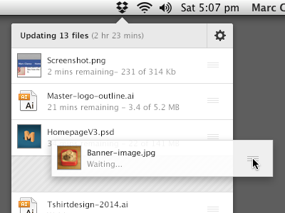 Dropbox Manager design dropbox idea interface menu photoshop