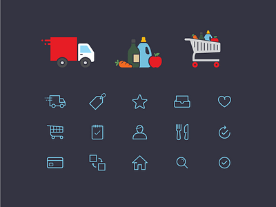 eCommerce icons and illustrations