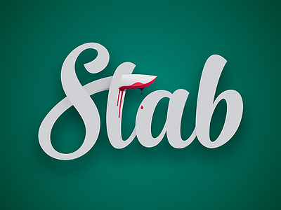 Stab knife type typography vector
