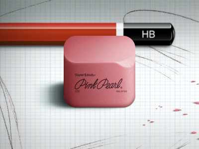 Eraser eraser icon illustration pink stationery texture