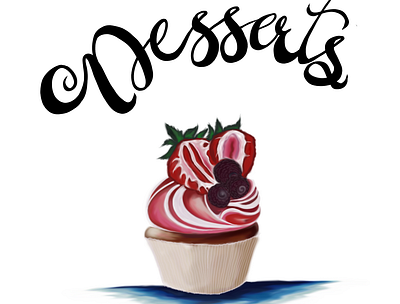 Cupcake design illustration typography
