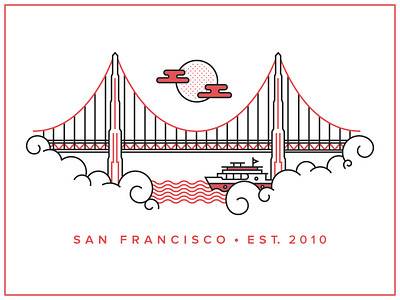San Francisco Office bridge city illustration fog golden gate bridge location illustration san francisco san francisco city illustration sf