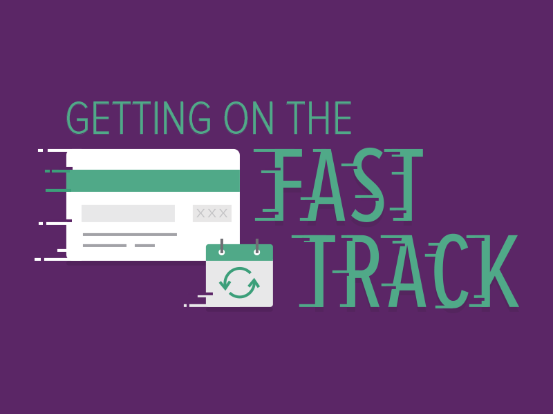 Fast Track Imagery credit card fast track motion blur movement promo promotion recurly recurring speed subscription typography webinar