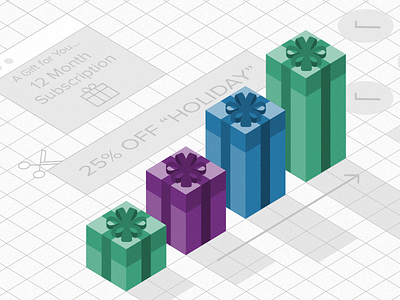 Holiday Revenue bar graph coupons discounts growth holiday isometric isometric grid presents recurly revenue saas