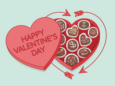 Happy Valentines Day box of chocolates chocolate cupid enterprise frosting heart love recurring subscription