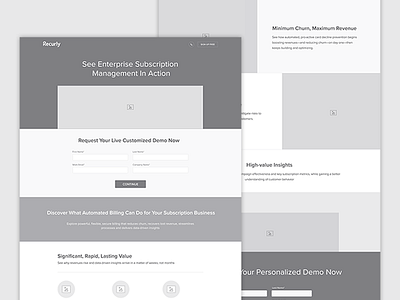 Recurly Demo Request Wireframes