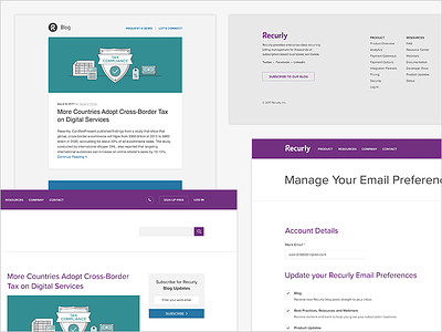 Recurly Blog Sign Up blog e mail email manage preferences sign up subscription