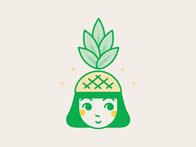 Pineapple Girl ananas character fruit illustration person pineapple summer tropical