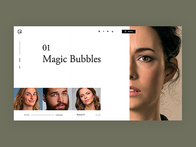 Magic Bubbles design geometric menu portrait story ui ux web