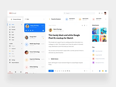 Gmail Redesign Concept 2d abstract app art branding colors concept design designe gmail icon interface pic picture slide typography ui ux web website