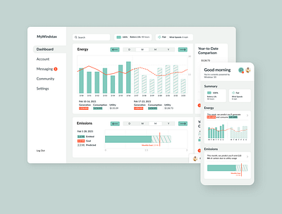 Renewable Energy Customer Dashboard app branding design mobile product design ui ux