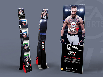 UFC 3: Retail Campaign branding creative design game point of sale print ps4 retail typography ufc xbox one