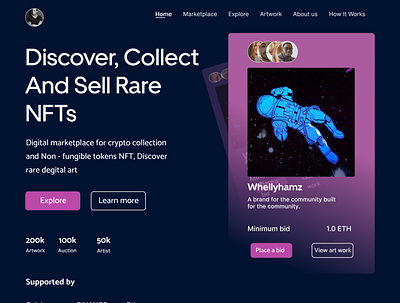 NFT Marketplace Website cryptoart eth nft nft marketplace website token