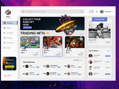 NFT Web Dashboard branding cryptoart design eth illustration logo nft nft marketplace website token ui