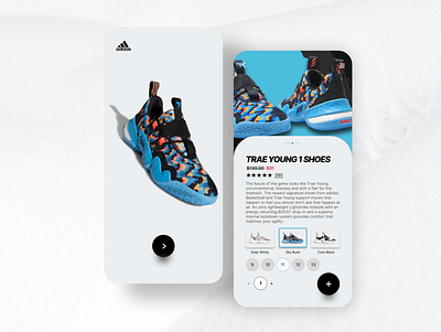 Concept for Adidas brand app adidas cart design mobileapp shoes shopping ui