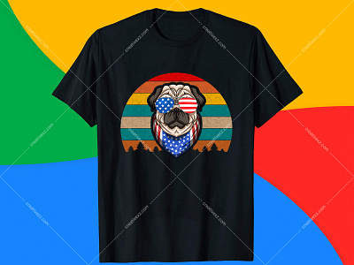 Download 4th July Pug Dog T Shirt Design Free Download By Roger Islam On Dribbble