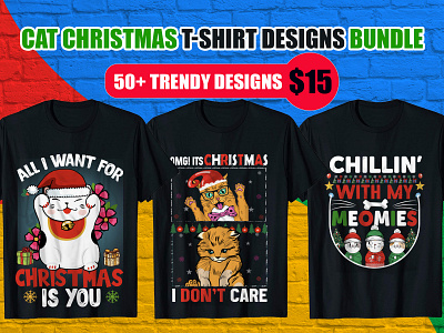 CAT CHRISTMAS T-SHIRT DESIGNS BUNDLE christmas shirt designs christmas shirt ideas for family christmas t shirt ideas christmas t shirts custom t shirts design etsyseller etsyuk graphicdesign logo merchbyamazondesign merry christmas t shirt design mugdesign t shirt t shirt design tshirt tshirtonline tshirtslovers typography ux