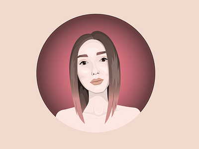 Portrait beauty flat girl icon illustration logo portrait vector web