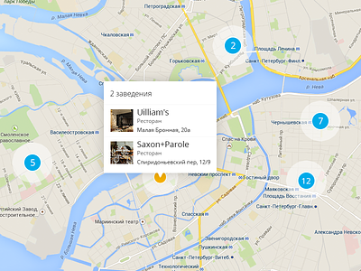 Map flat map minimal restaurant search travel ui ux web