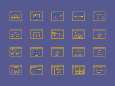 FREEBIE! Wireframe Icon Set ai browser color eps free freebie icon set vector web wireframe
