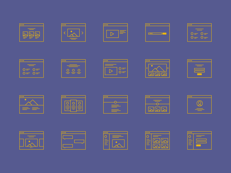 FREEBIE! Wireframe Icon Set eps vector ai color web browser set icon wireframe freebie free