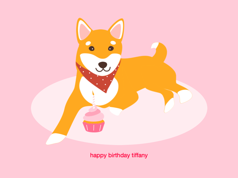 Birthday Cupcake 100dayschallenge cupcake dog motiondesign principle principleapp shiba sketch sketchapp