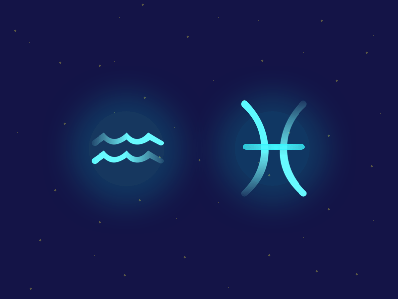 Aquarius and Pisces Cusp 100dayschallenge aquarius cusp designwarmup motiondesign pisces principle principleapp sketch sketchapp