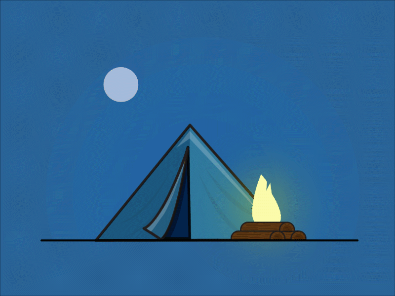 Campfire 100 day project 100dayschallenge aftereffects animation animation 2d fire illustrator motiondesign