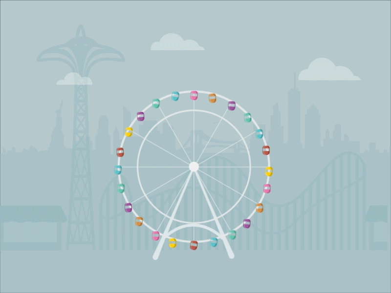 Ferris wheel 100dayschallenge 2danimation aftereffects illustrator motion design motiondesign