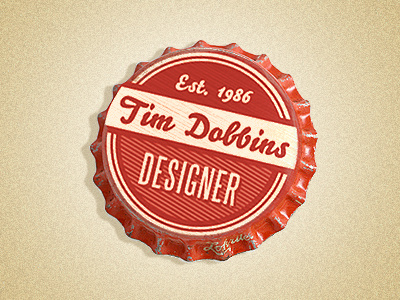 Bottle Cap Logo red vintage logo bottle cap logo tim dobbins