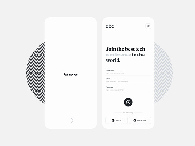 abc Tech Conference - Sign Up app conference dailyui figma interface minimal mobile app mobile app design popular tech ui uidesign ux