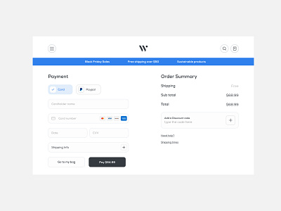 Checkout Page checkout creditcard dailyui ecommerce ecommerce design figma interface minimal popular summary ui ux webdesign