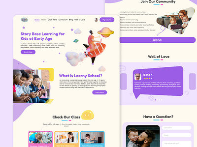 Learny School 3d design kindergarten ui uide website