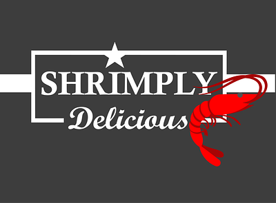 SHRIMPLY Delicious Logo Full w BG branding design illustration logo vector